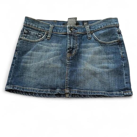 Y2K Ed Hardy Vintage Blue Denim Mini Skirt – “Love Kills Slowly” (sz 27) - Picture 4 of 7